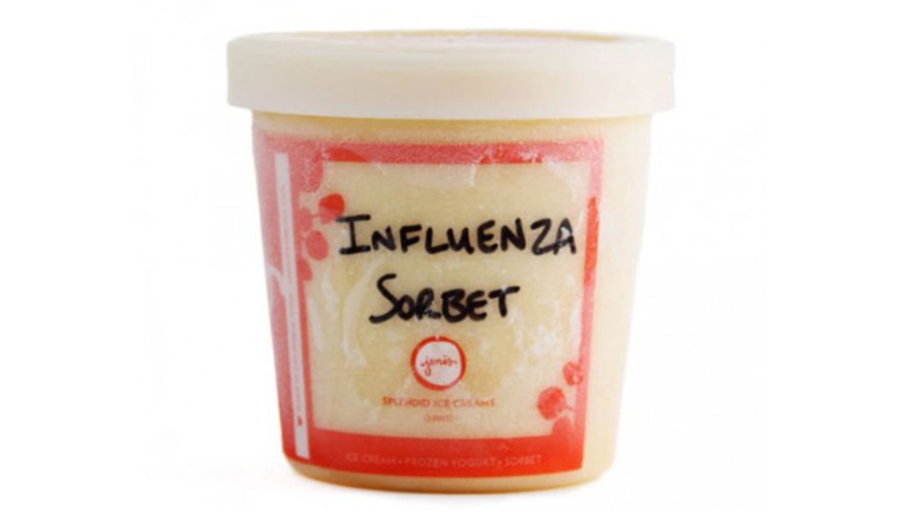 Jeni's Splendid Ice Cream claims its Influenza sorbet comes from a family recipe.