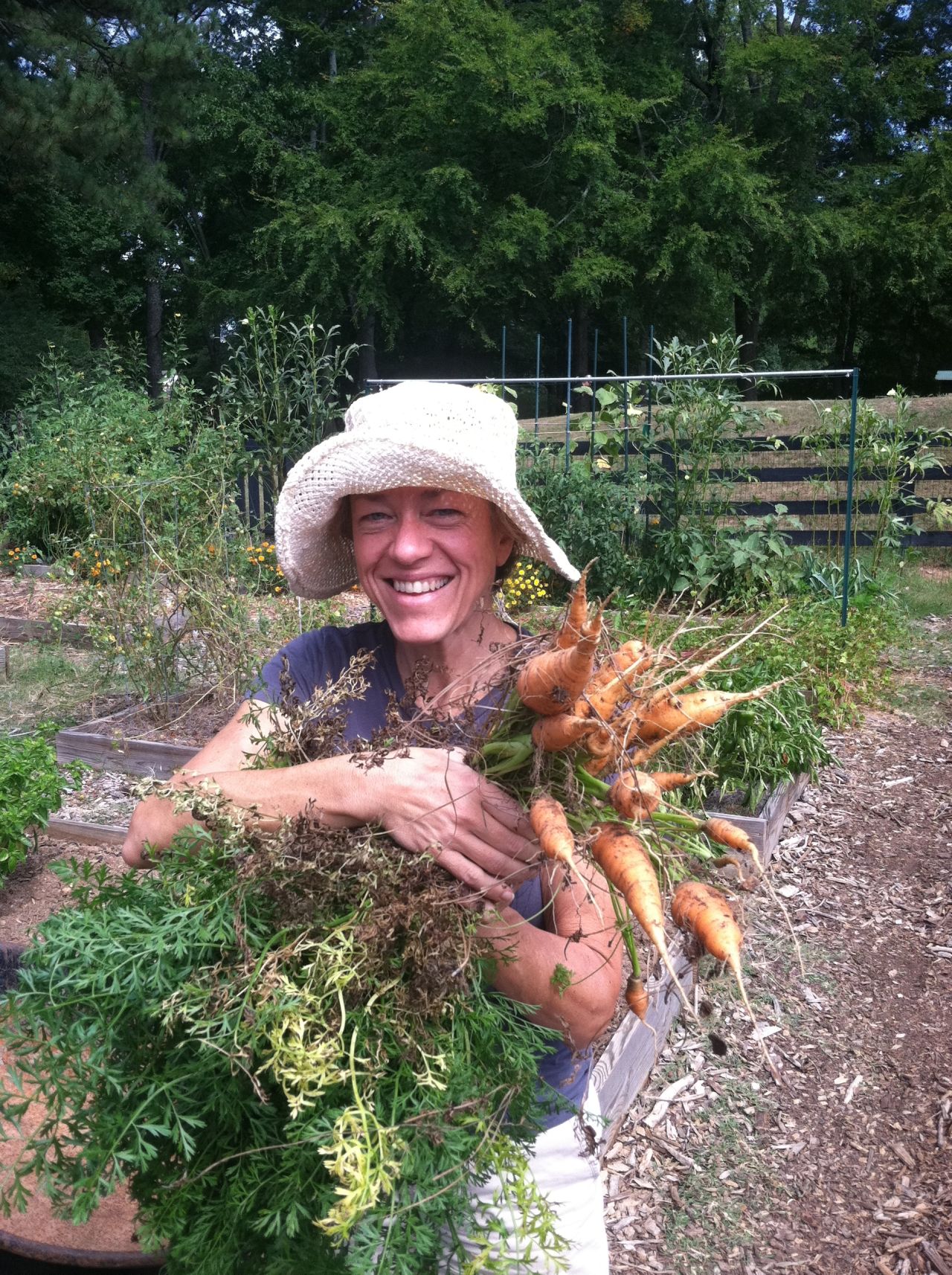 In 2010, Jackson grew carrots for the first time in her garden plot at the Alpharetta Community Garden in Georgia. "I felt fantastic losing weight and getting healthy," she says.