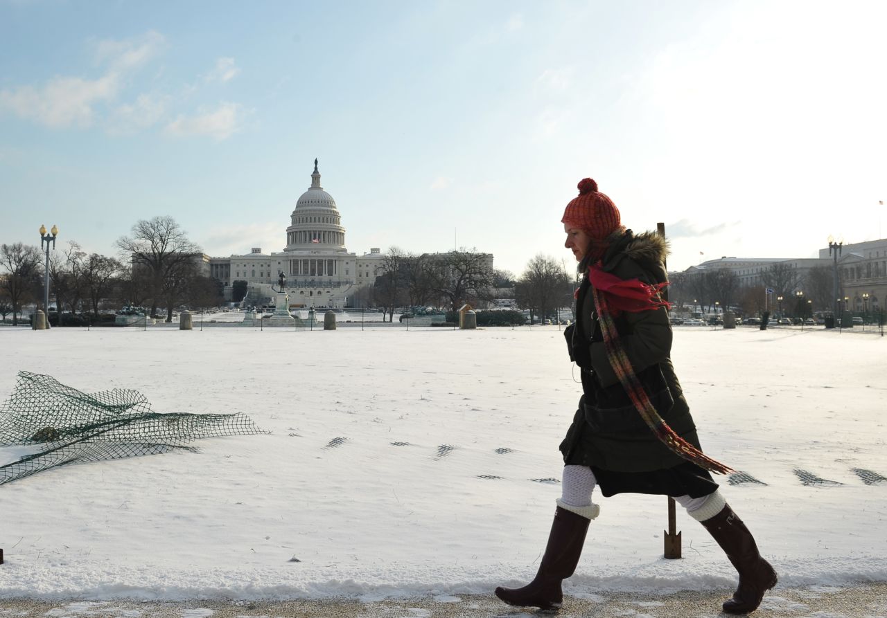 The U.S. Capitol in Washington is blanketed with snow on January 24. The same brutal Arctic cold front that's delivered subzero temperatures across the upper Midwest and Northeast is forecast to bring ice and freezing rain to the South and Mid-Atlantic states.
