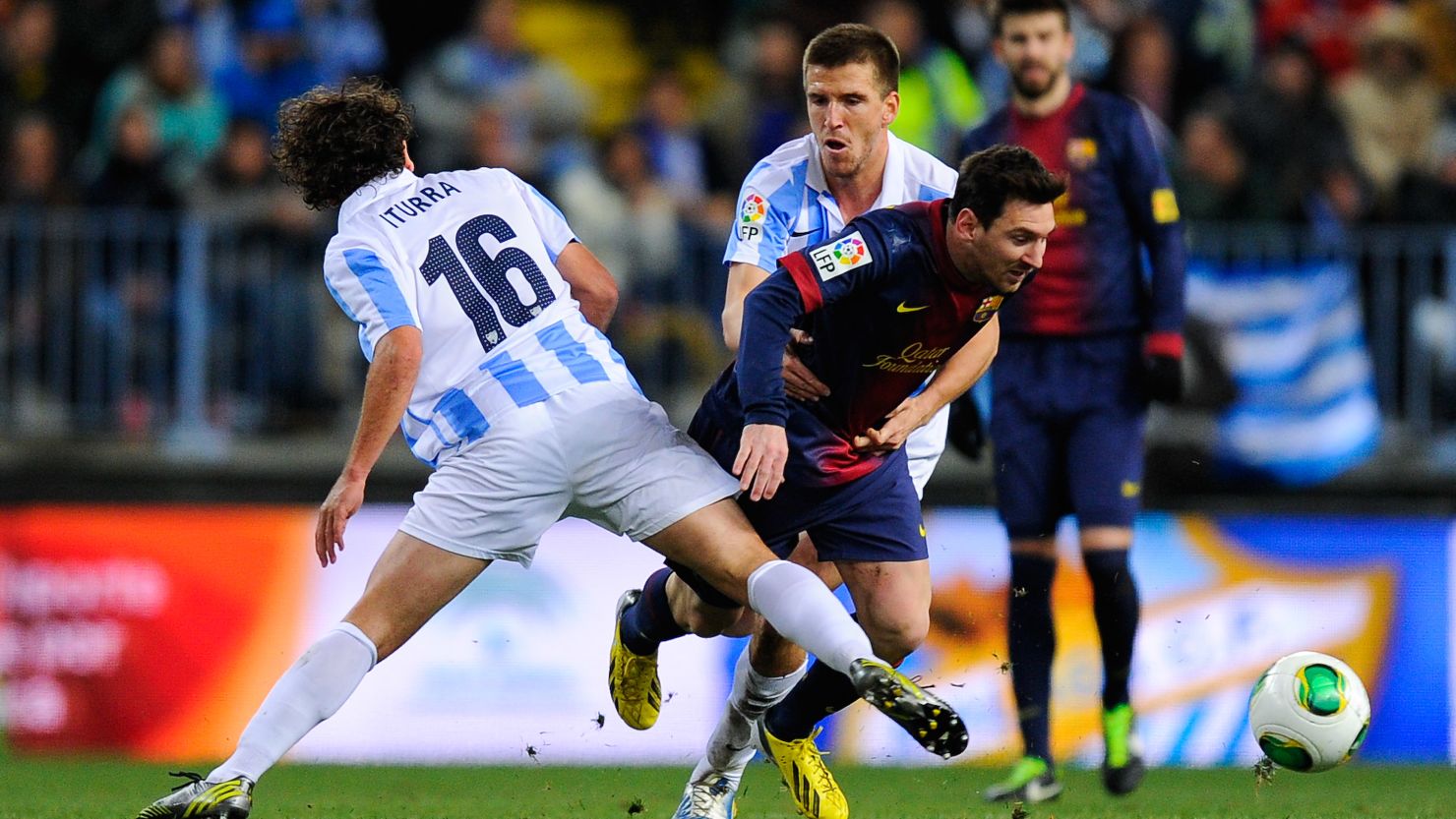 Leo Messi scored his 40th goal of the season as Barcelona defeated Malaga 4-2 in the Copa del Rey.