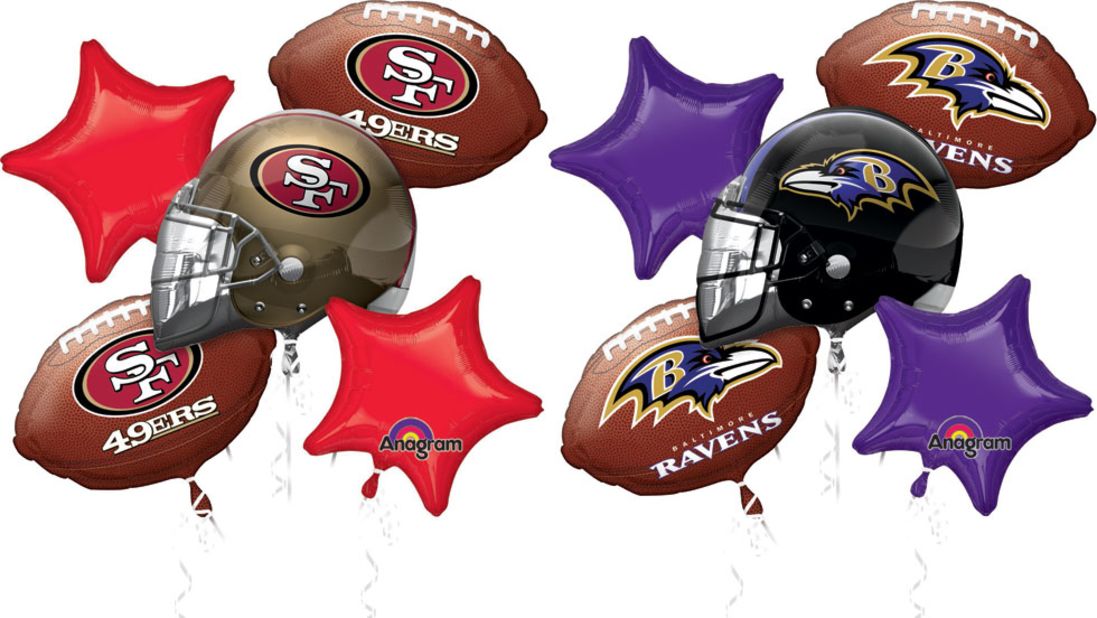 NFL-licensed products like balloons, paper plates, napkins and tablecloths always sell well at Party City during Super Bowl season.