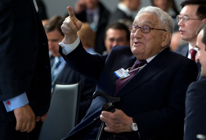 Former US secretary of state Henry Kissinger both spoke and attended sessions at the forum, as well as doing some obligatory finger pointing. 