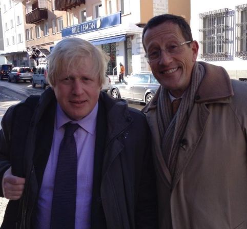 CNN's Richard Quest ran into London Mayor Boris Johnson on the streets of Davos. 