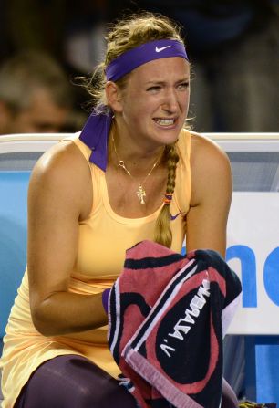 World No. 1 Victoria Azarenka broke down in tears after beating Li Na 4-6 6-4 6-3 in an incident-packed final of the Australian Open in Melbourne. 