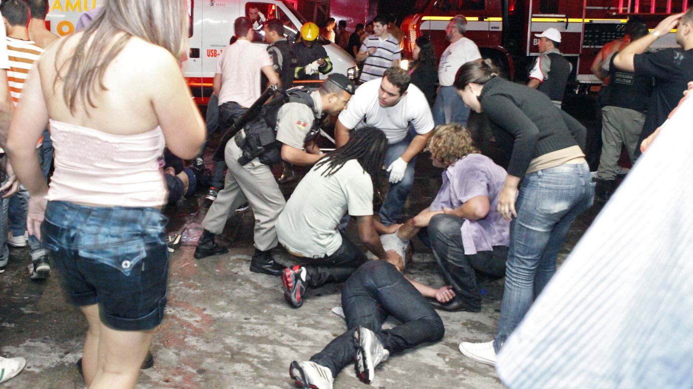Victims were dragged out of the nightclub and received preliminary medical treatment on the ground.