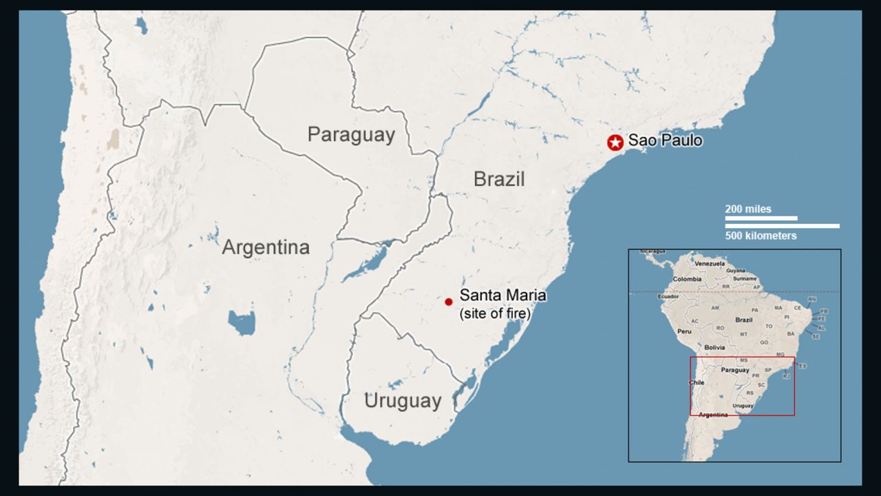 Map: Brazil nightclub fire