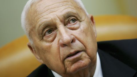 Israeli Prime Minister Ariel Sharon opens a cabinet meeting October 9, 2005, three months before he suffered a stroke.