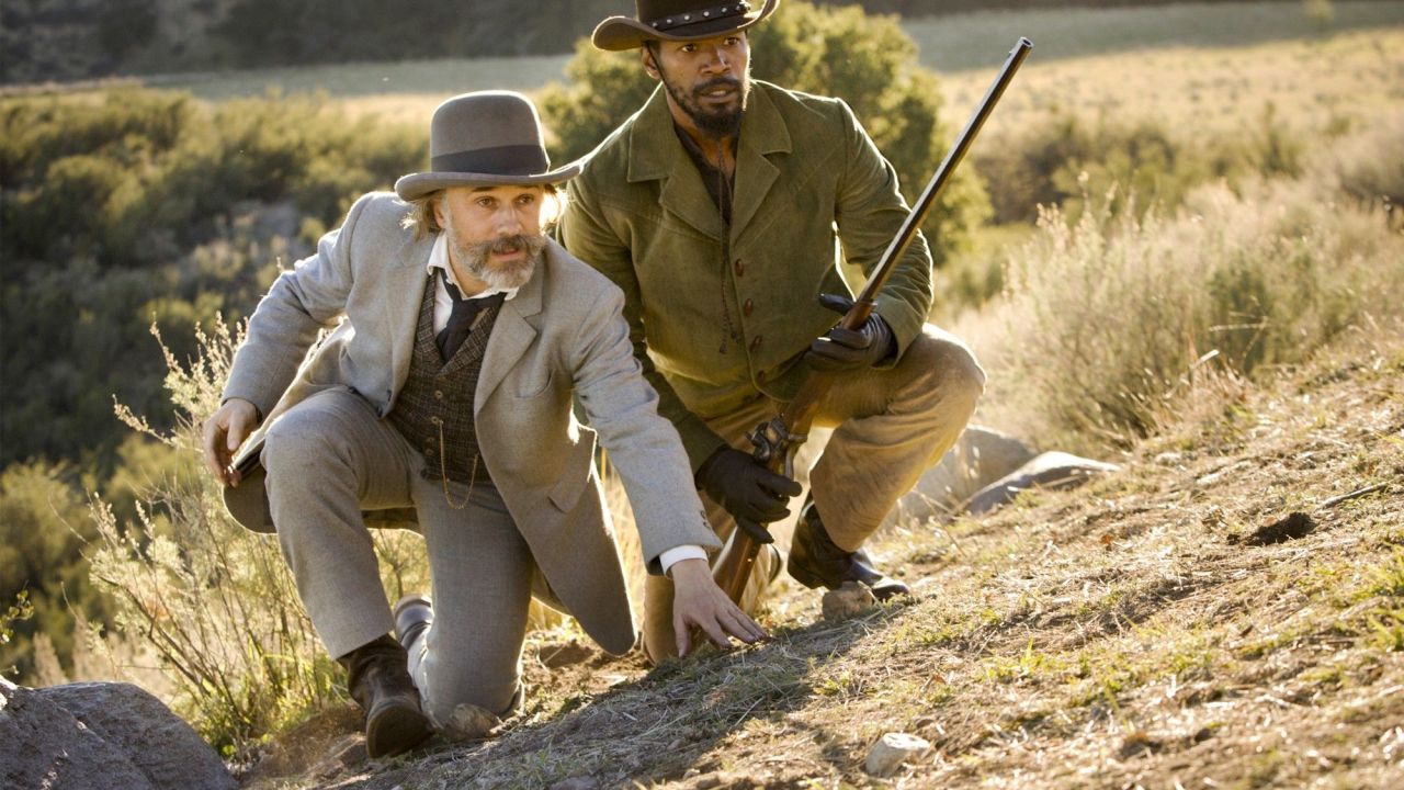 Waltz, left, helps free Foxx from slavery, and the two team up to save the latter's wife in the Quentin Tarantino film.