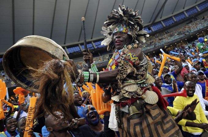 The current Africa Cup of Nations tournament is another example of football fans getting into the spirit of a competition. This fan went further than most during a match between Mali and the Democratic Republic of Congo.