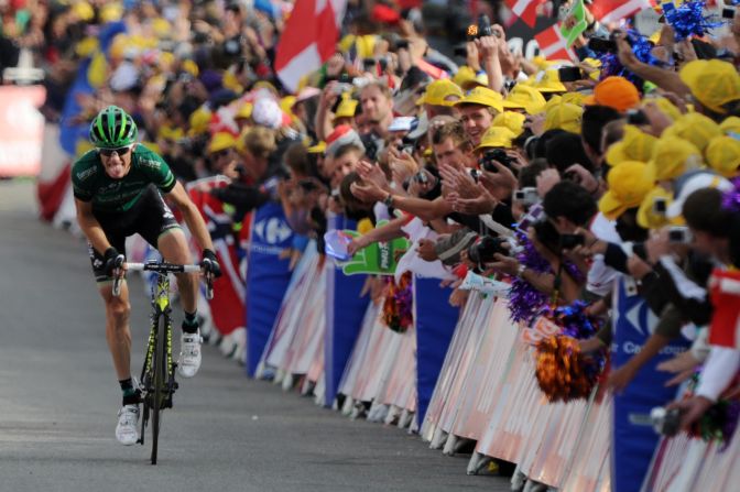 The annual Tour de France cycling race is a grueling marathon which is widely regarded as one of the toughest challenges in sport. Fans from all over the world gather and line the course in their thousands, often penning chalked messages of support on the road.