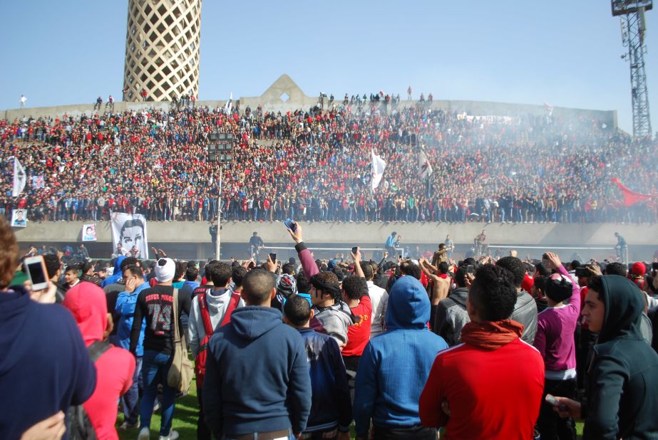 The jubilant fans were let into the club, where they held a rally on the training pitch. 