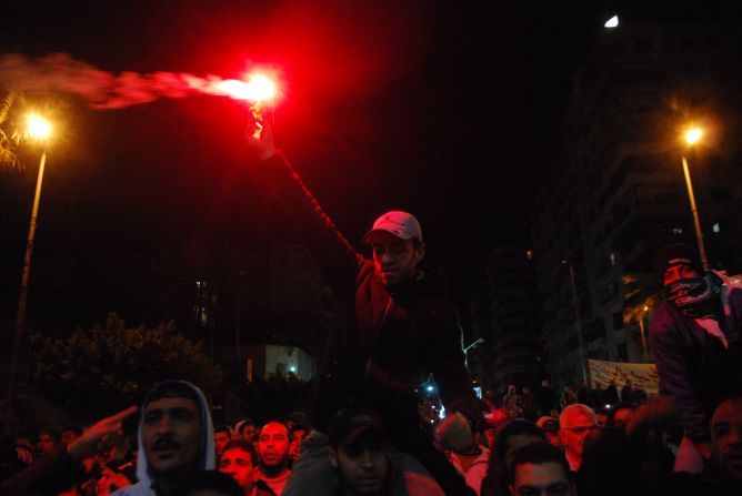 At the center of the protest was Al Masry's biggest ultras group, the Green Eagles. Many deny involvement in last February's Port Said tragedy.