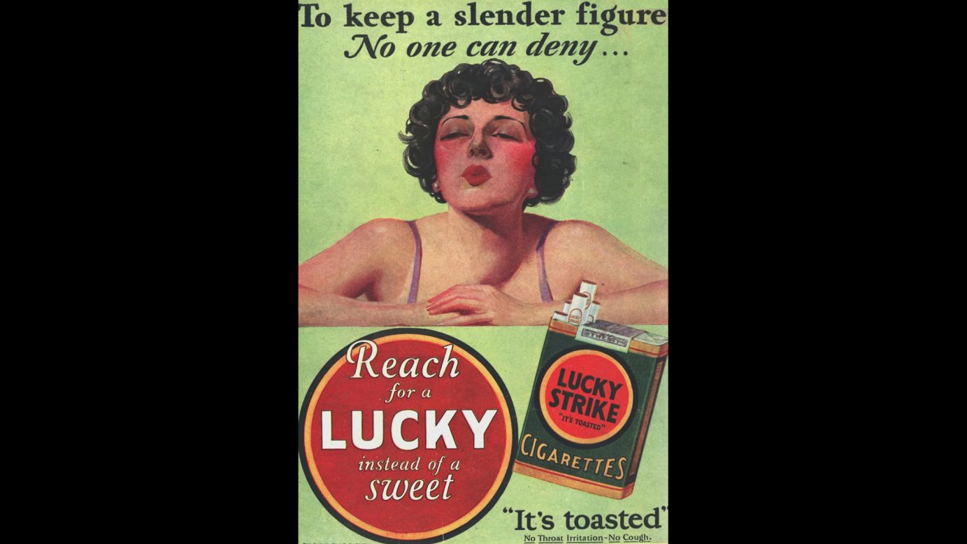 1925: The Lucky Strike cigarette brand launches the "Reach for a Lucky instead of a sweet" campaign, capitalizing on nicotine's appetite-suppressing superpowers.
