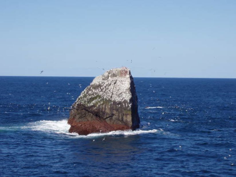 Rockall is the tip of an extinct volcano reaching 65 feet above sea level off Ireland.
