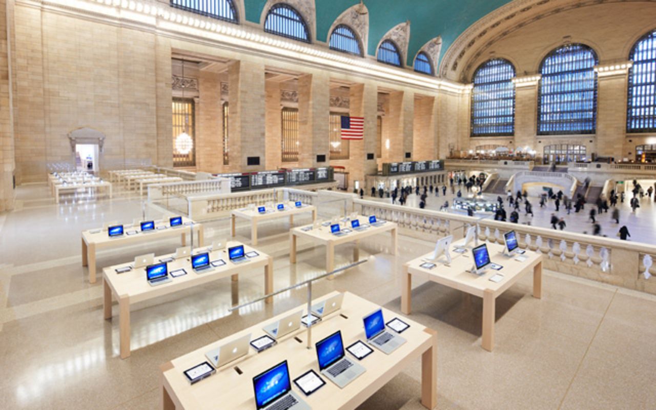 The station is now also a destination for shoppers looking for the latest Apple products ... 