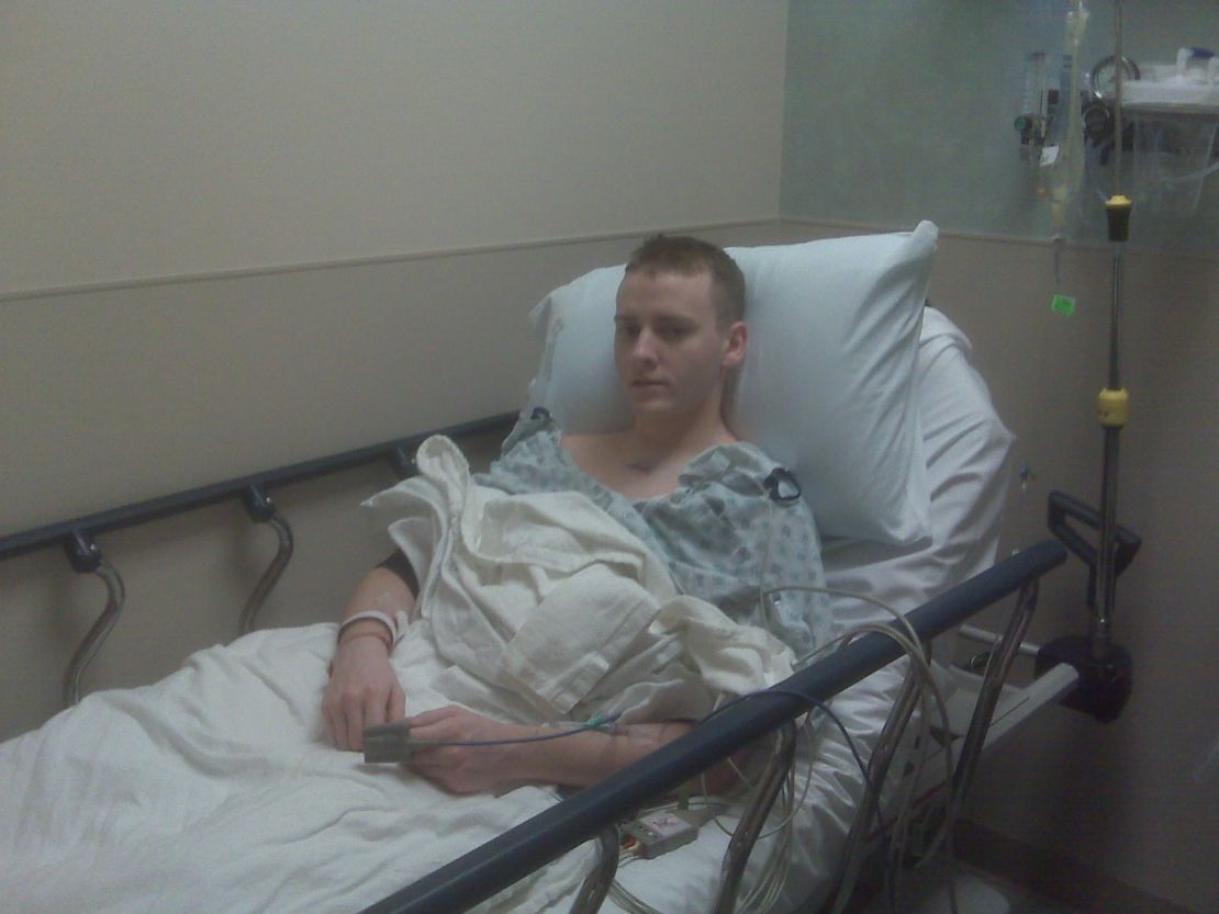 James Curry in the hospital in February 2011.