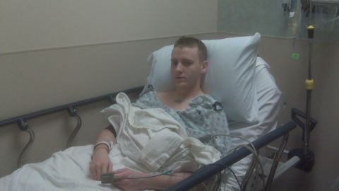 James Curry in the hospital in February 2011.
