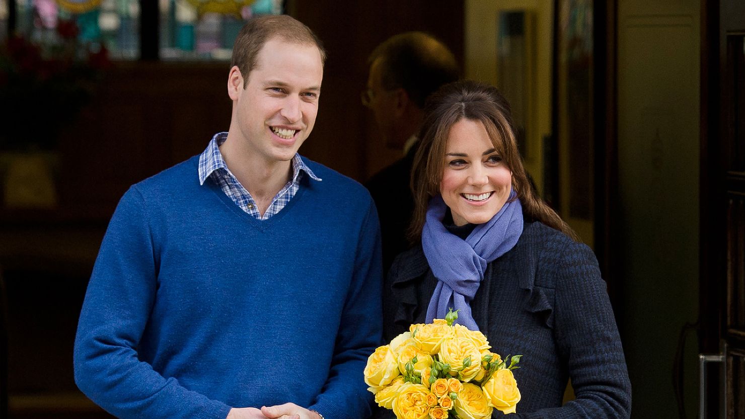 The Duke and Duchess of Cambridge leave a hospital where she was treated for acute morning sickness in January. 