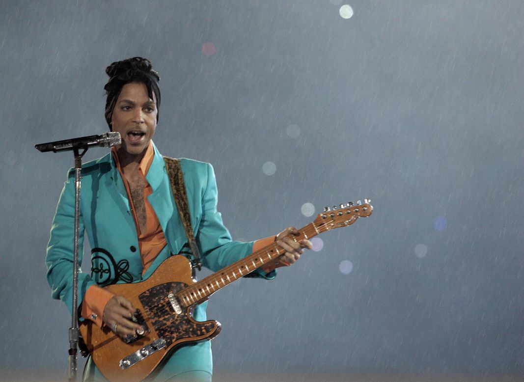In addition to his own hits "Let's Go Crazy," "1999" and "Purple Rain" (in the rain), Prince used the 2007 halftime show to masterfully weave in other artists' classics such as Queen's "We Will Rock You," Creedence Clearwater Revival's "Proud Mary" and Bob Dylan's "All Along the Watchtower."