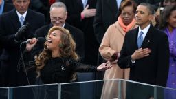 Beyonce sings the U.S. National Anthem at Barack Obama's 2nd inauguration