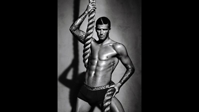 David Beckham is a man of many talents. Not only is he one of the most famous names in sports, but he's also one heck of a model. Tommy Hilfiger has now recognized the 38-year-old former soccer player <a href="index.php?page=&url=http%3A%2F%2Fwww.tmz.com%2F2014%2F03%2F10%2Ftommy-hilfiger-david-beckham-underwear-model-of-the-century%2F" target="_blank" target="_blank">as the No. 1 underwear model of the century</a>. It's just one of several career highs for Beckham, seen here modeling Emporio Armani underwear in a 2009-2010 ad campaign.