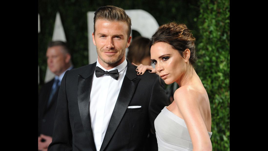 The Beckhams attend the Vanity Fair Oscar Party in West Hollywood, California, in 2012.