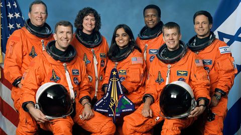 This undated NASA handout image obtained 26 August, 2003, shows the crew of the US space shuttle Columbia's final flight, which crashed February 1, 2003.