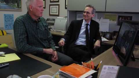 Wayne Clark, left, with researcher Dr. Gary Small.