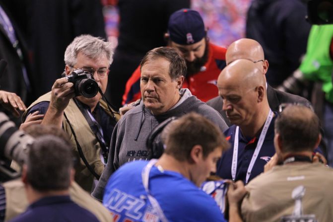 The Buffalo Bills, Denver Broncos, Minnesota Vikings, and New England Patriots have each lost  the Super Bowl four times.  Here, New England head coach Bill Belichick walks off the field after losing to the New York Giants during Super Bowl XLVI.