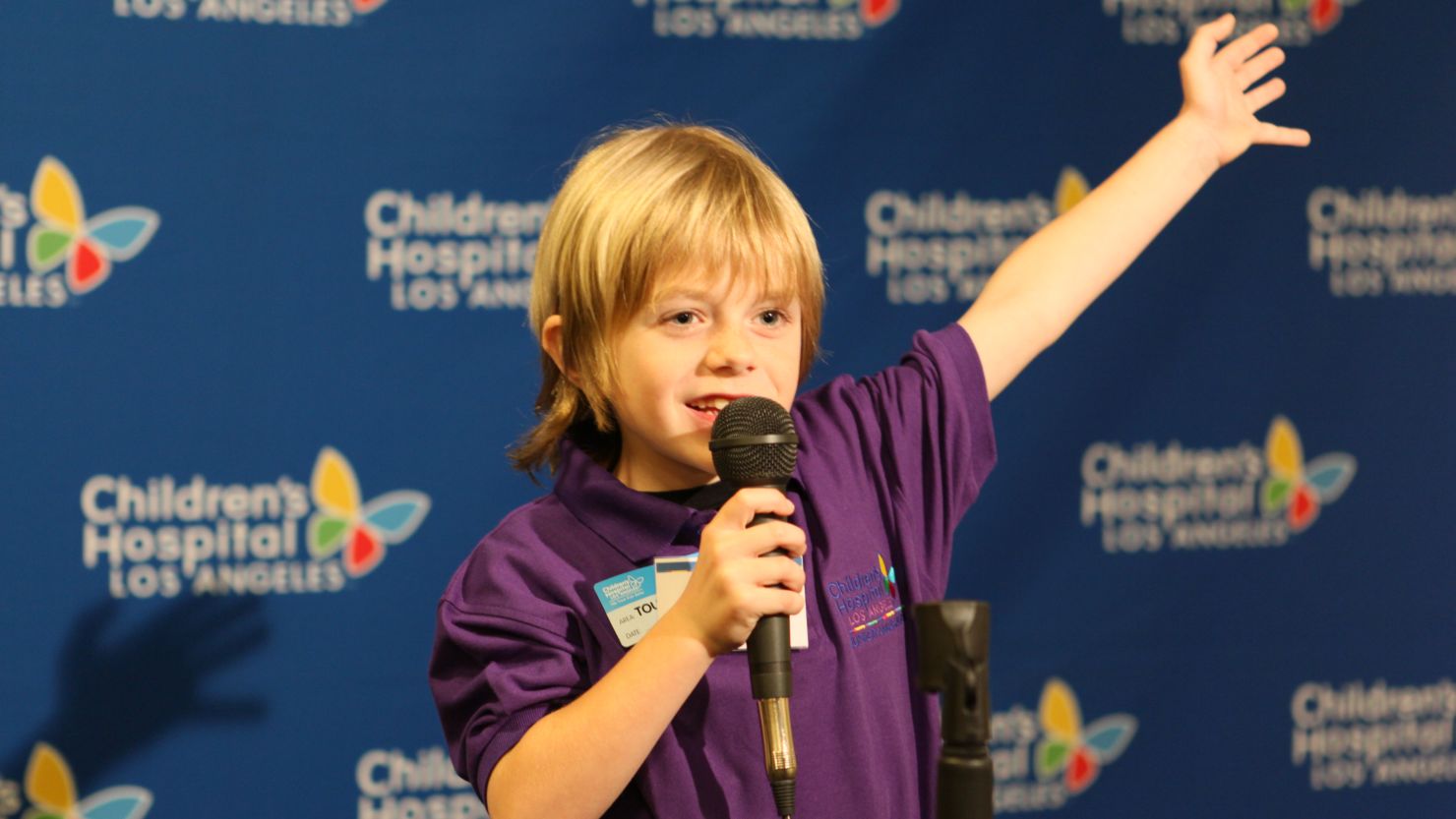 Max Page helps raise awareness for kids in need via the Junior Ambassadors Program for Children's Hospital Los Angeles.