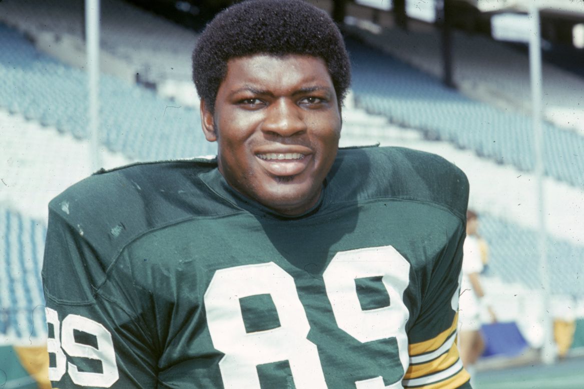 Defensive end David Robinson of the Green Bay Packers poses for the team's headshot during training camp in 1970. Robinson is a Hall of Fame inductee.