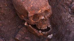 Human remains found in trench one of the Grey Friars dig.