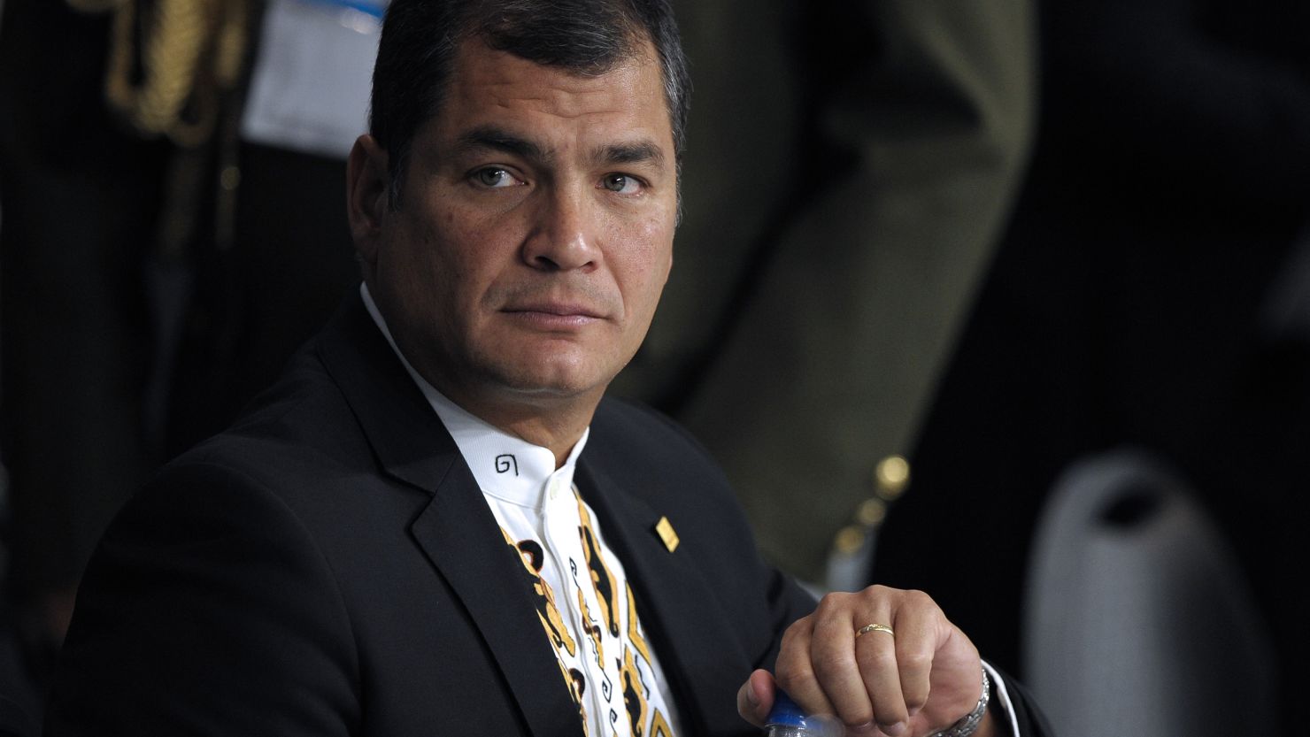 President Rafael Correa during the plenary of the XLIII Mercosur presidential summit in Mendoza, Argentina, June 29, 2012. 