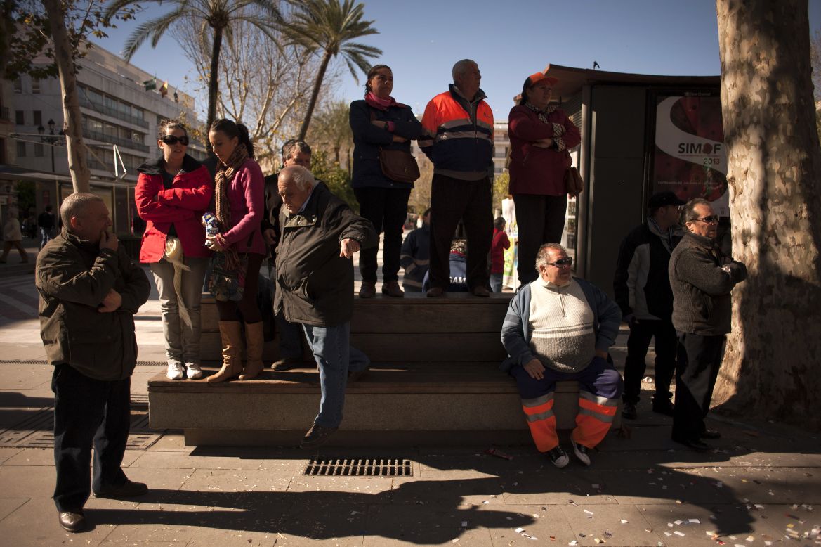 Sanitation workers stage a protest in Seville on February  4.