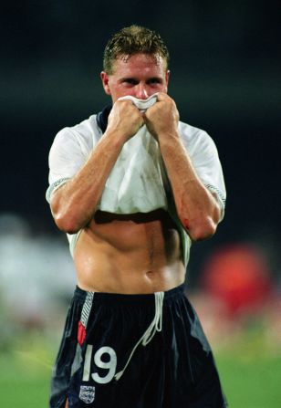 Gascoigne's tears made headlines as England exited the 1990 World Cup to Germany in the semifinals. 