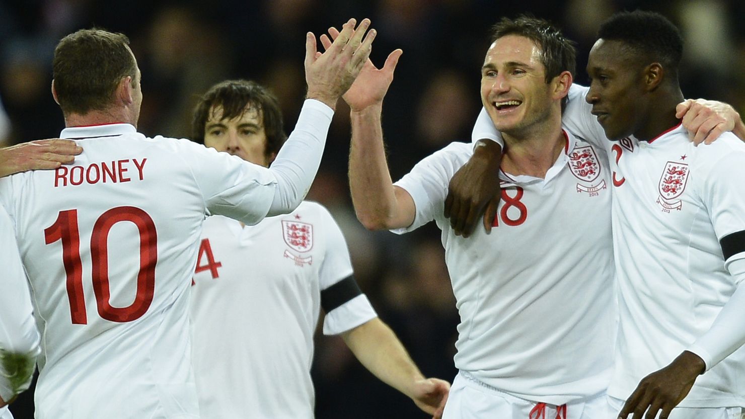 England's Frank Lampard celebrates his goal during the 2-1 win over Brazil at Wembley, London.