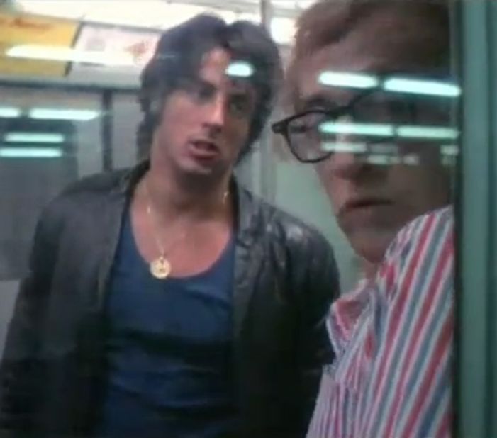 Before "Rocky," Sylvester Stallone worked as an extra, perhaps getting his most exposure as a street hoodlum harassing Woody Allen's character in 1971's <a href="http://www.youtube.com/watch?v=blOUfHFaNvs" target="_blank" target="_blank">"Bananas."</a>