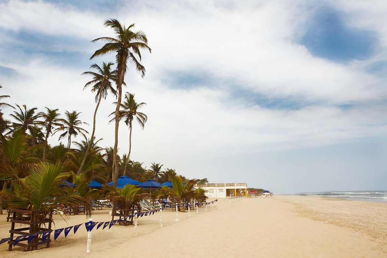Labadi beach is Accra's most popular stretch of coast. On weekends visitors are entertained by traditional Ghanaian music, drumming and dancing.