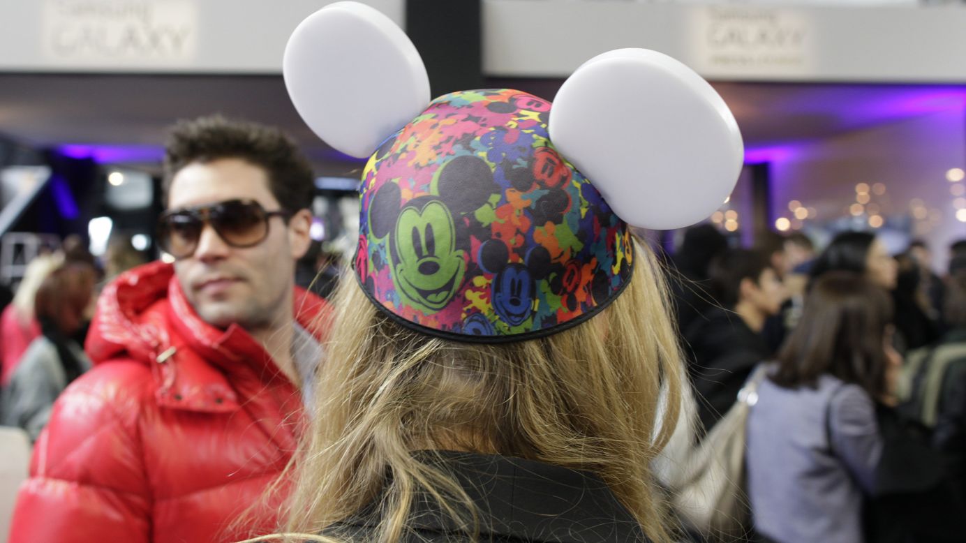 Barneys New York sells Mickey Mouse ears in collaboration with Disney at New York Fashion Week on Thursday, February 7.