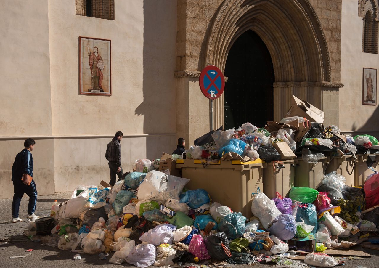 Photos Trash strike litters streets in Seville CNN