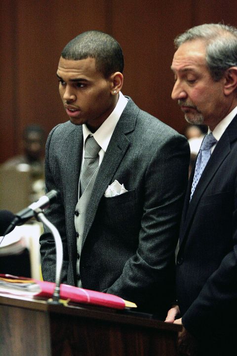 Brown stood beside his lawyer, Mark Geragos, at court in Los Angeles in March 2009. Brown was charged with assaulting Rihanna on February 8. "I'm in shock, because, first of all, that's not who I am as a person, and that's not who I promise I want to be," <a href="http://www.cnn.com/2009/SHOWBIZ/Music/08/31/chris.brown.interview/index.html" target="_blank">Brown told Larry King in August 2009.</a>