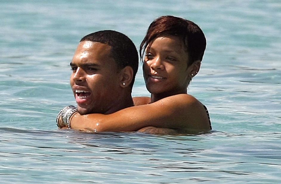 The couple spent time together on the beach in Barbados in August 2008.