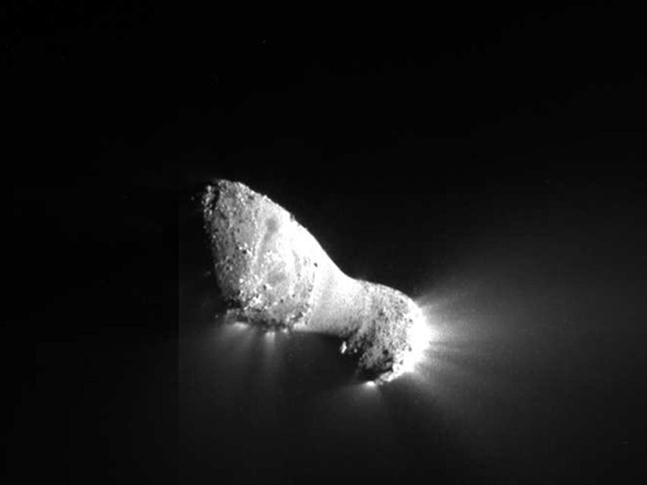 This close-up view of Comet Hartley 2 was taken by NASA's EPOXI mission during a fly-by of the comet on November 4, 2010.