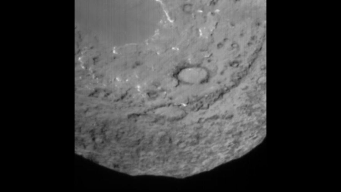 NASA's Deep Impact mission's impactor probe snapped this picture 90 seconds before the probe was pummeled by Comet Tempel 1 on July 4, 2005. 