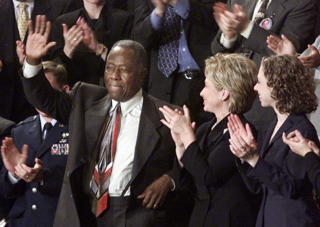 Baseball legend Hank Aaron was honored at President Bill Clinton's State of the Union in 2000.