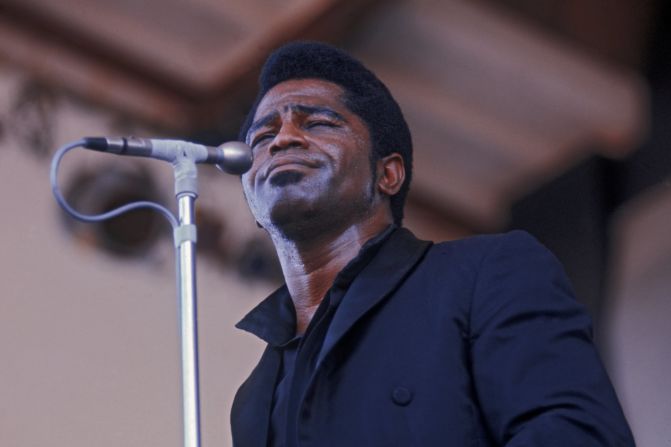 James Brown, The Godfather of Soul, was famous for his over-the-top stage performances, which grew to include large orchestras and blended R&B, rock 'n' roll and jazz. He won his first Grammy in 1965 for "Papa's Got a Brand New Bag" and was awarded a Lifetime Achievement Award by the Grammys in 1992. He's seen here at the Newport Jazz Festival in 1968.