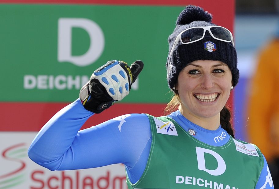 Italy's 2009 bronze medalist Nadia Fanchini was second, her best result since returning from serious knee injuries which ruled her out of the Vancouver Winter Olympics. 