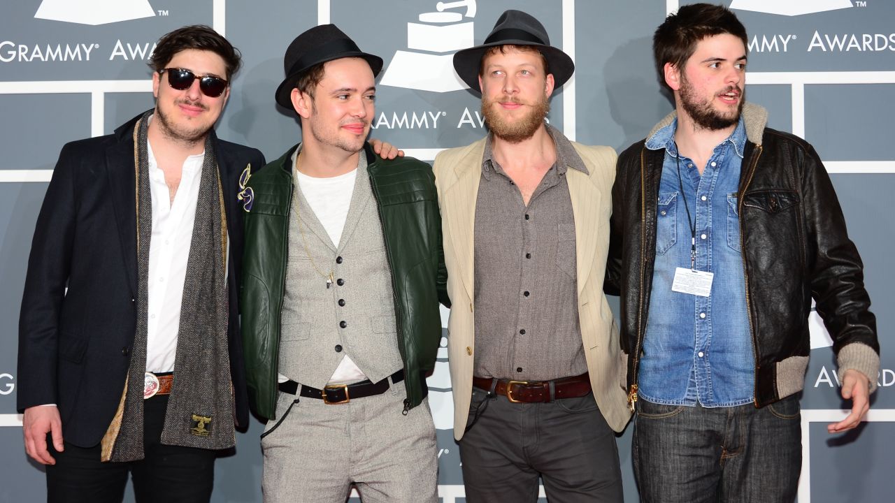 Mumford & Sons bassist Ted Dwane, third from left, had treatment for a blood clot this week.