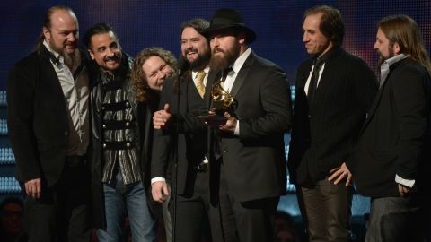 Members of the Zac Brown Band pick up a Grammy in 2013 for best country album, "Uncaged."
