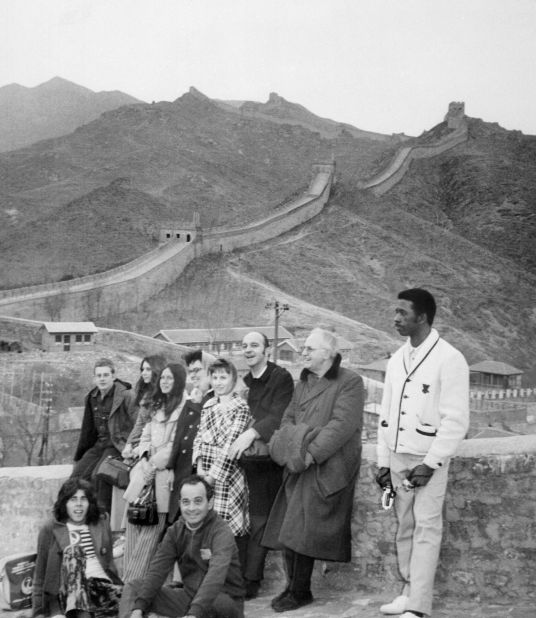 The U.S. table tennis players visit the Great Wall of China during their visit. Their trip showed the potential of sport to overcome political differences.